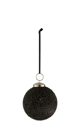 CHRISTMAS BAUBLE DIAMOND GLASS BLCK S