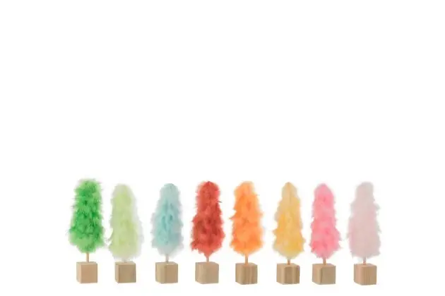 CHRISTMAS TREE FEATHERS LIGHT GREEN S