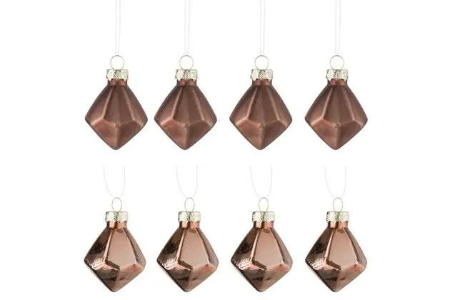 XMAS BAUBLES MAT/SHINE BOX OF 8