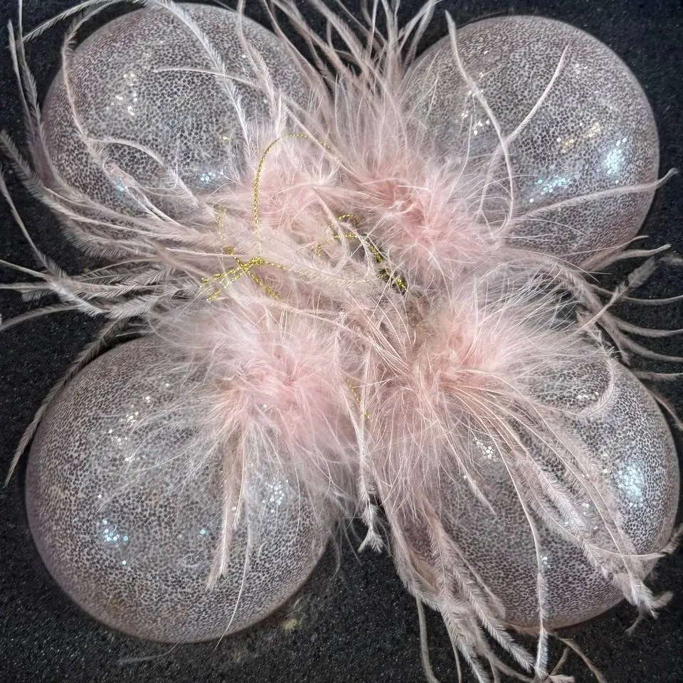 XMAS BAUBLES FEATHERSPINK M BOX OF 4